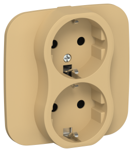 Розетка 2-местная с заземлением IEK Flite FI-R21A-16-K89 шамуа