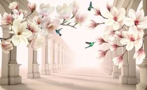 3D Фотообои Artegrafico «Аркада с магнолиями» ABS-060 песок