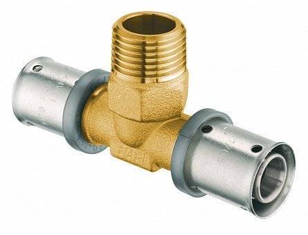 Пресс-тройник FAR 20*2 x 1/2 НР х 20*2 лат.