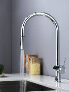 Смеситель для кухни AQUAme Cucina AQM9901CR с выдвижным изливом, хром
