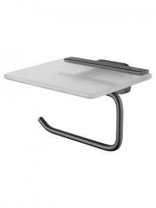 Держатель для туалетной бумаги Wonzon & Woghand WW-9326 с полкой, темный графит