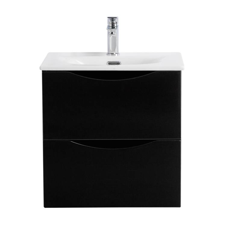 Тумба под раковину BelBagno MARINO-CER-MINI-500-2C-SO-NL-P подвесная, Nero Lucido, 49.6x39