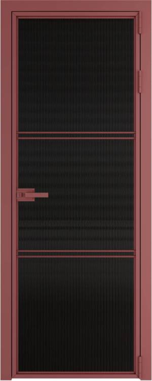 Межкомнатная дверь Profil Doors 3 AX цвет профиля Красный антрацит, стекло безопасное 6 мм мору черный 800x2000