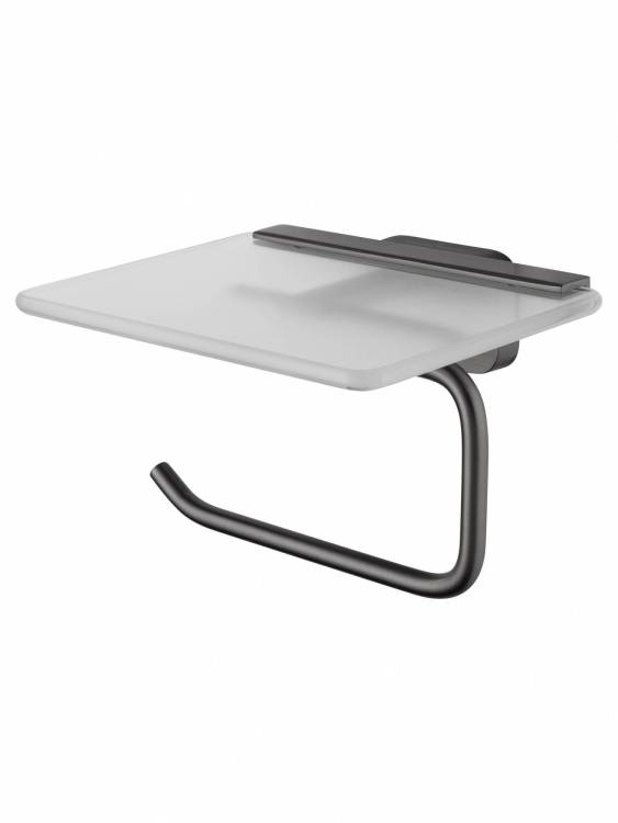 Держатель для туалетной бумаги Wonzon & Woghand WW-9326 с полкой, темный графит