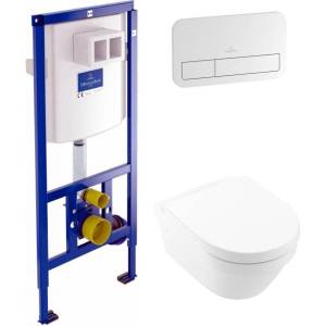 Комплект Унитаз Villeroy&Boch Architectura 4694HR01 + Инсталляция 9224 6100 + Кнопка Viconnect 9224 9068 белая