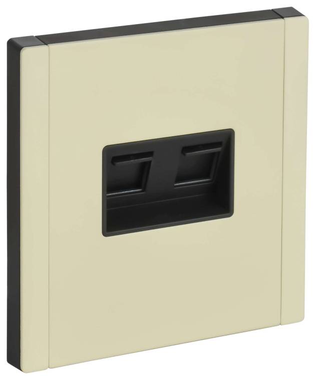 Розетка телефонная RJ11+Ethernet RJ45 IEK Forte&Piano FP-KT20-O-1-M-K41 серый сланец