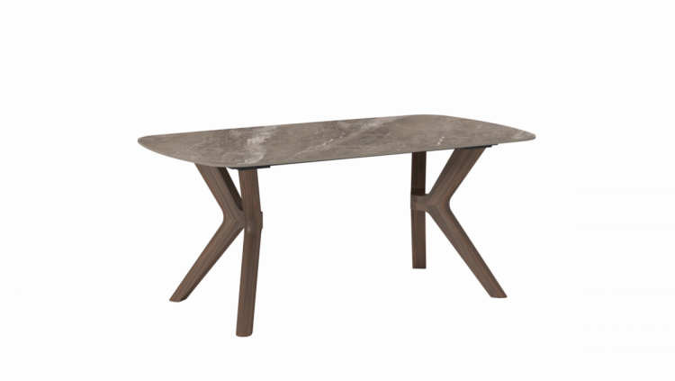 Стол обеденный Stool Group Weatte DF1989WDT 180 dino brown, top DUAL мрамор шпон ореха