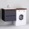 Мебель для ванной Jorno Wood 120, серая, подвесная, под стиральную машину фото 5
