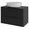 Тумба с раковиной Orange Line Li-70TubMDF+B05-520W черный матовый, 70 см