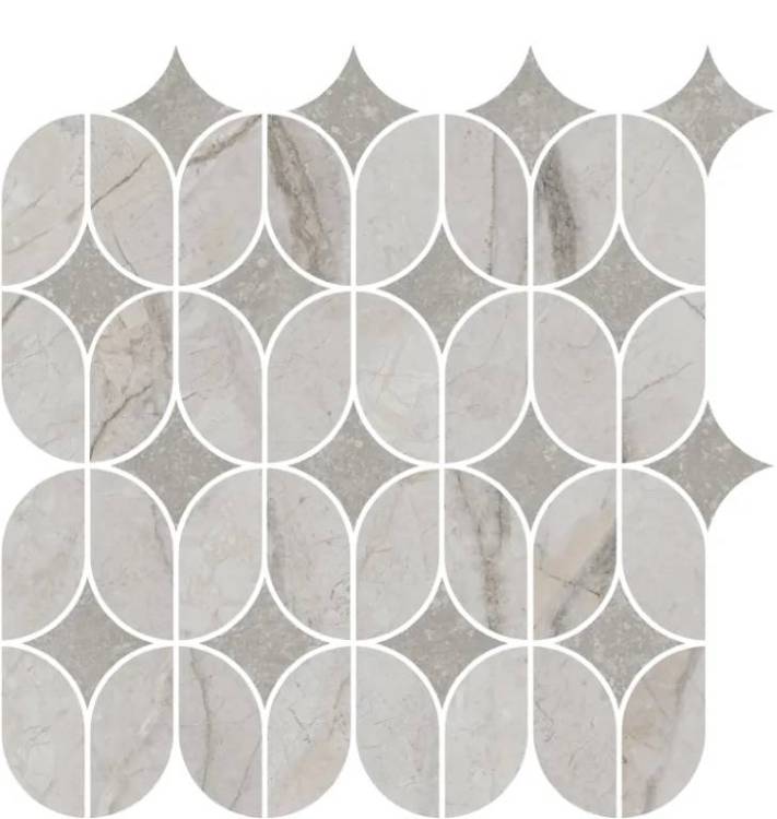 Декор Kerama Marazzi Ифран KMD2HID004BR наборный серый светлый глянцевый обрезной 30x32.5