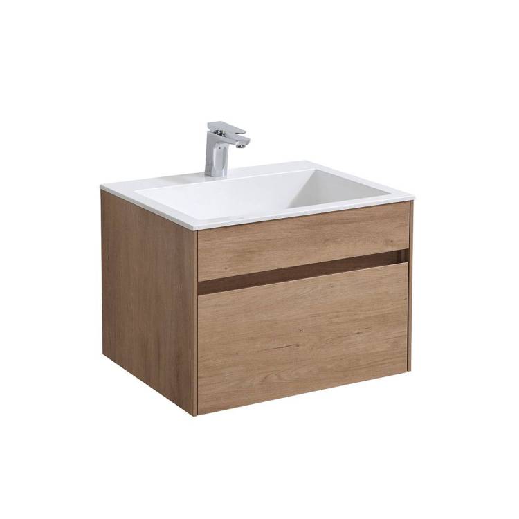 Тумба под раковину Vincea Chiara VMC-2C600NO 600 подвесная, 1 выкатной ящик soft-close, N.Oak