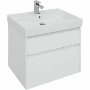 Тумба с раковиной Aquanet Nova Lite 75 245244 подвесная, белый глянец
