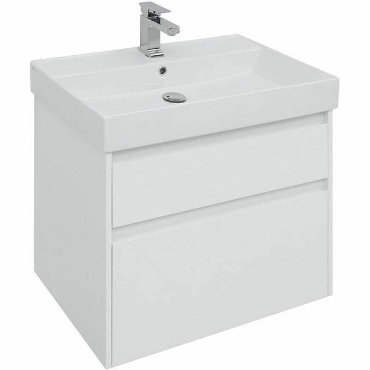 Тумба с раковиной Aquanet Nova Lite 75 245244 подвесная, белый глянец