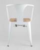 Набор из 4 стульев Stool Group Tolix Arm Wood YD-H440AR-W LG-02 X4 белый глянцевый, светлое дерево фото 6