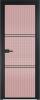 Межкомнатная дверь Profil Doors 3 AX цвет профиля Черный, стекло безопасное 6 мм мору розовое 700x2000