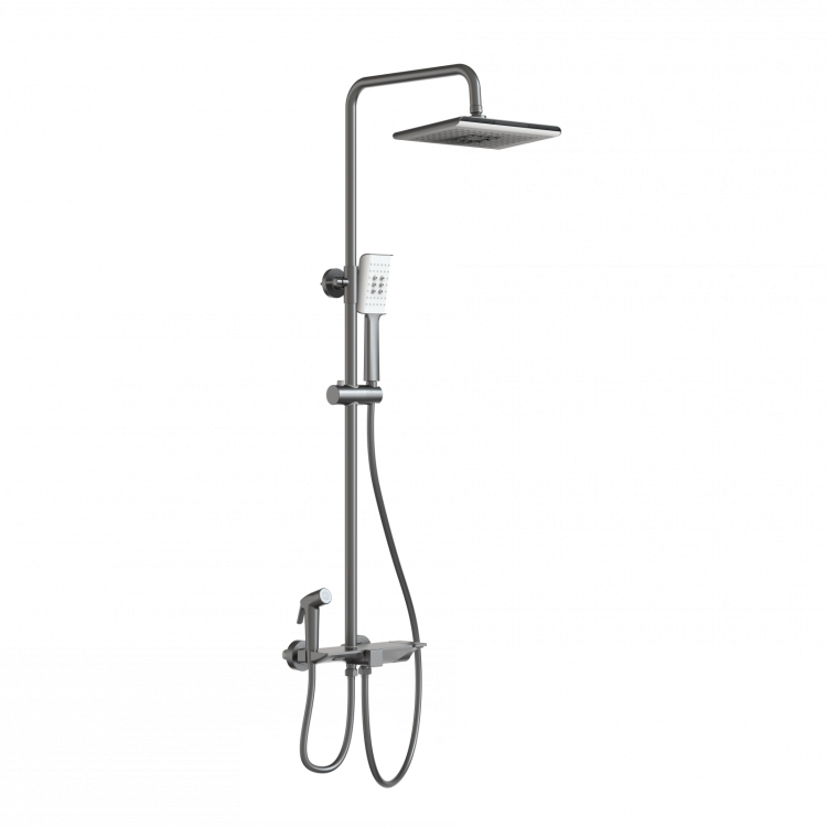 Душевая стойка Wonzon & Woghand WW-B3310-BGG с термостатом, темный графит