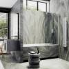 Шторка на ванну MaybahGlass MGV-64-1ш стекло прозрачное, профиль белый матовый, 1400x800 фото 3