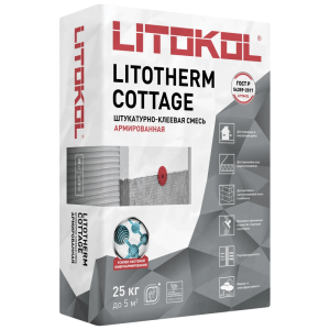 Штукатурно-клеевая смесь Litokol LitoTherm Cottage серая 25 кг