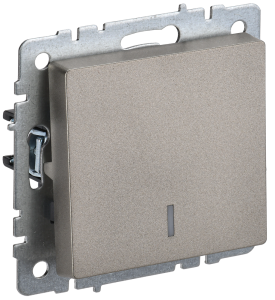 Выключатель 1-клавишный проходной IEK Brite BR-V12-1-10-K37 шампань