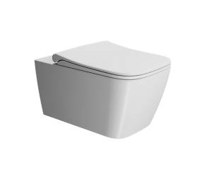 Унитаз подвесной GSI Nubes 961509 безободковый, сиденье микролифт, белый матовый