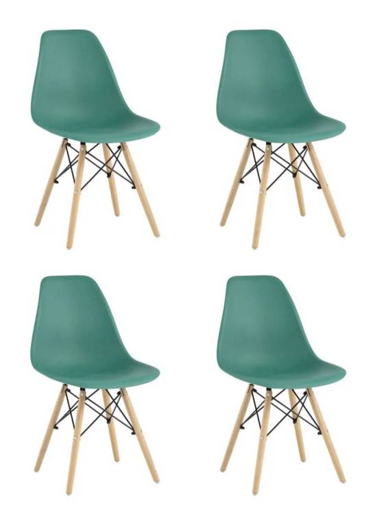 Набор из 4 стульев Stool Group Eames Style DSW Y801-V SEAT greyish green x4 серо-зеленый