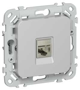 Розетка компьютерная RJ45 IEK Flite FI-K11-2-K47 алюминий