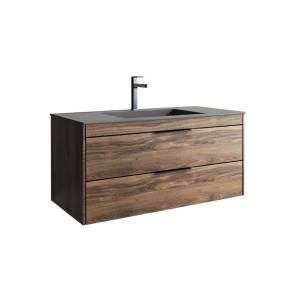 Тумба с раковиной Vincea Chiara 2D 1000 2 выкатных ящика, C.Oak, раковина серая