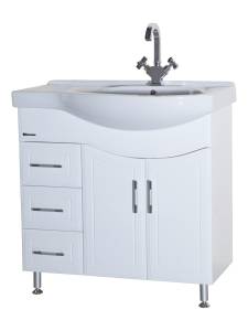 Тумба под раковину Bellezza Коралл 85 3 ящ. L Белый