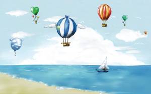 3D Фотообои Artegrafico «Морская акварель» KID-142 канвас