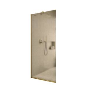 Душевая перегородка MaybahGlass MGD-697-3у 79x195, стекло бронза матовая 8 мм, профиль золото