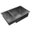 Мойка кухонная Paulmark Next 69/2S Uni PM226944-GMR Вороненая Сталь, 69x44 фото 2
