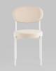 Набор из 4 стульев Stool Group Бриф SN AV 477-C01-9016-K X4 молочный каркас белый муар, велюр фото 2