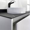 Тумба-умывальник Comforty Марсель-75 00-00012270 подвесная, белый матовый, столешница под черный мрамор, раковина Comforty 9110 белая фото 4