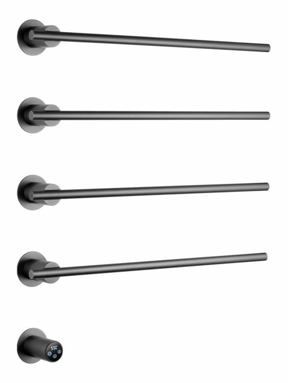 Полотенцесушитель электрический Wonzon & Woghand WW-A364-GM встраиваемый, Темный графит