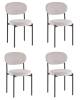Набор из 4 стульев Stool Group Бриф SN AV 477-C81-7016-K X4 светло-серый каркас антрацитовый муар, велюр