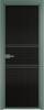 Межкомнатная дверь Profil Doors 2 AX цвет профиля Зеленый воск, стекло безопасное 6 мм мору черный 700x2000