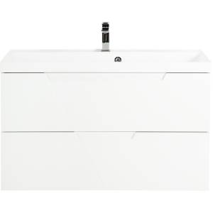 Тумба с раковиной Belbagno Vittoria VITTORIA-900-2C-SO-BL-P 90x45x57 Bianco Lucido подвесная с двумя выкатными ящиками
