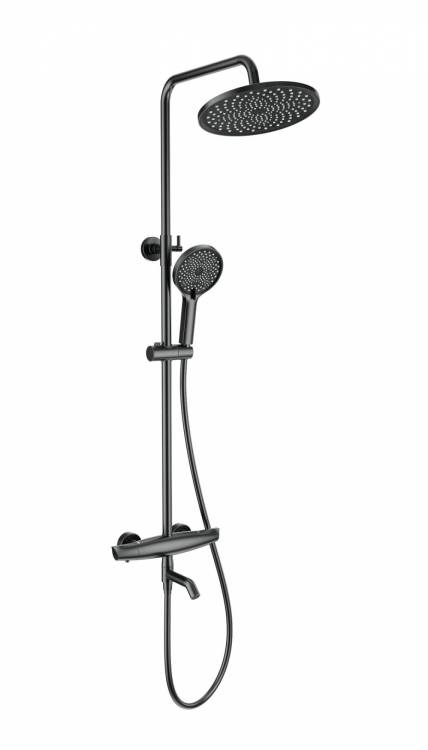Душевая стойка Wonzon & Woghand WW-B3031-A2-BGG с термостатом, темный графит