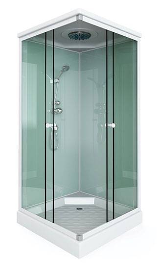 Душевая кабина Arcus Style S-41 90x90x210, двери - матовые фактурные, задние стекла - белые матовые