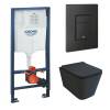 Комплект Grohe GRH939105510 Инсталляция для унитаза Grohe Rapid SL + Унитаз подвесной beWash Kraft безободковый, с сиденьем микролифт, черный матовый фото 2