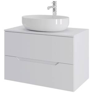 Тумба с раковиной Orange Line Li-80TuwMDF+B05-520W белая матовая, 80.5 см