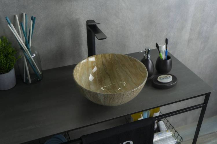 Раковина Gid Esfera Mnc488 54436 глянцевая, под камень, 32x32x14