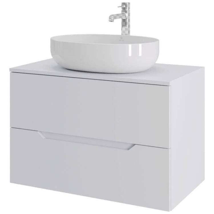 Тумба с раковиной Orange Line Li-80TuwMDF+B05-520W белая матовая, 80.5 см