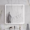 Зеркало-шкаф Equil Nice szNICE80 с подсветкой, розеткой и часами, белый, 80x80 фото 4