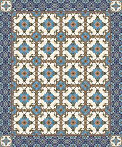 Фреска Ortograf Arabesque 33435 Blue motive Флок FLK