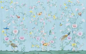 Бесшовные Eco обои Ortograf Flora 31272 Chinese garden blue Шелк OE-H