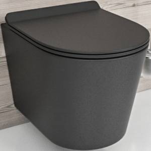Унитаз подвесной beWash Alldo BKWHR101480 сиденье микролифт, черный матовый