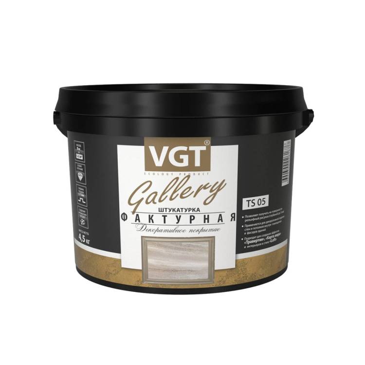 Штукатурка фактурная для наружных и внутренних работ VGT GALLERY TS 05 4.5 кг