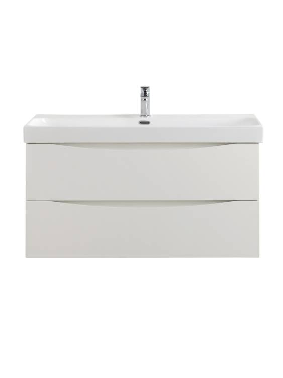 Тумба с раковиной BelBagno MARINO-CER-N 100 Bianco Lucido, раковина BB-8078