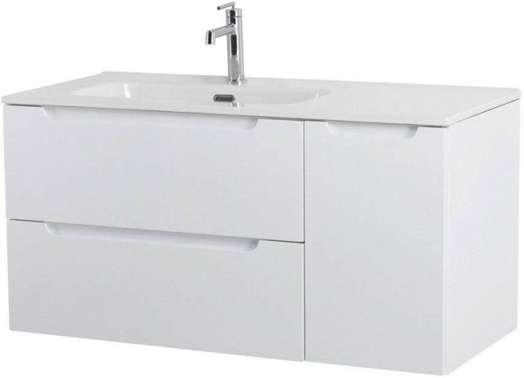Тумба с раковиной BelBagno Etna 100 ETNA-1000-2C-1A-SO-BL-L bianco lucido левая